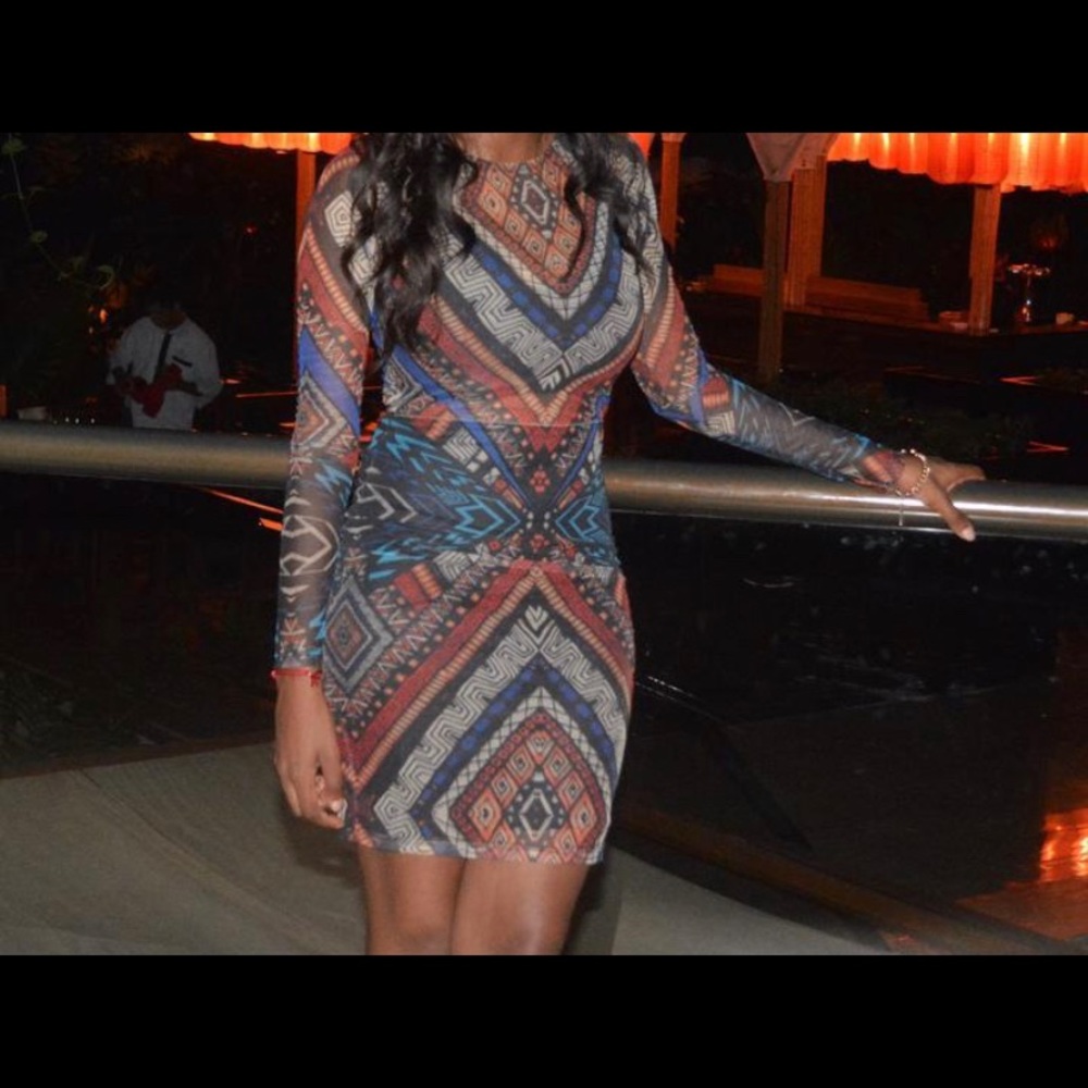 Multi colored printed mini dress. Beautiful dress